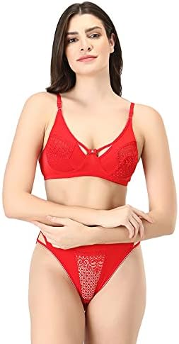 Alzuri Extra Soft Women Bra & Penty Bridal Innerwear Set, Girls Lingerie Set with Net Detailing with Fashion & Style