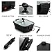 ZONETECH 12V Personal Roaster with Glass Lid Portable Non-Stick 11.5-inch Pan Stay-Cool Handles, Rapid Heat Up, Perfect For Camping, Picnic and more