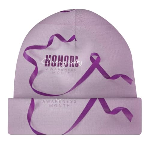 National Family Caregivers Month Kids Beanie Hat for for Girls Boys Children Cap Winter Knitted Chemo Cancer Headwear Accessories Gifts Decoration Black4