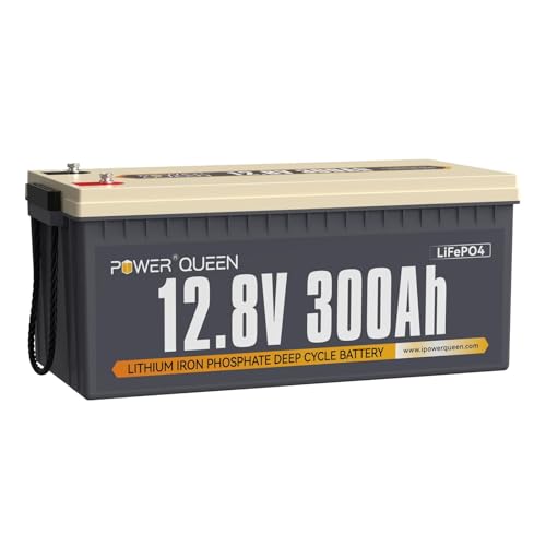 Power Queen 12V 300Ah Deep Cycle Battery, LiFePO4 Lithium Battery,