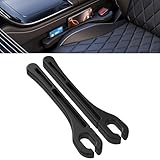 FEELIORX Car Seat Gap Filler Set of 2, Soft Foam Seat Side Gap Seam Filler with Drop Prevention & Storage Hook, Universal Fit Fill The Gap Between Seat & Console, Perfect for Car, SUV, Truck (Black)