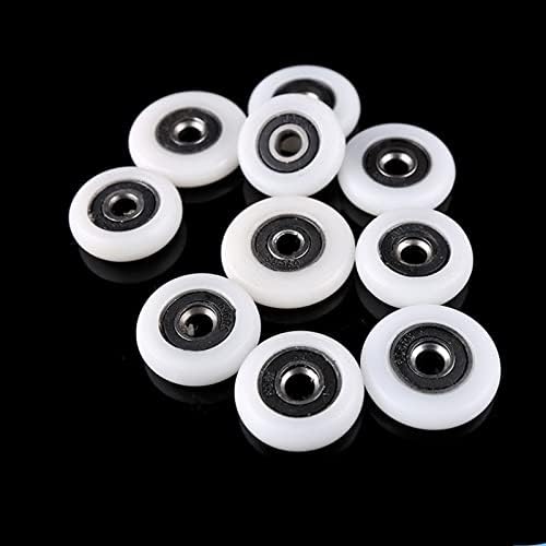 19 23 25 27mm Plastic Partiality Glass Bearing Rollers for Sliding Door Pulley Wheels Runner Shower Cabin Spa Room 8Pcs/Set (Color : S260-8pcs, Size : 25mm)