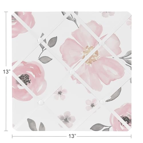 image for Sweet Jojo Designs Fabric Memory Memo Photo Bulletin Board (Pink/Grey 