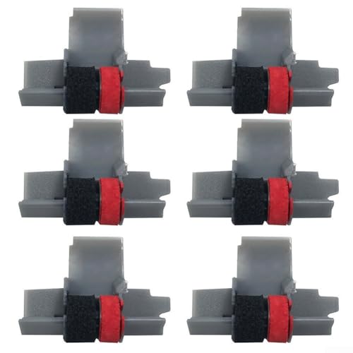 6 Pack IR-40T Calculator Ink Rollers Black and Red Compatible with CX5322DP CX5512 CY2054P M42T Citizen CX123 CX120 EL2626 FR520 HR170L HR120T HR18 HR21 HR110 IR50 515056