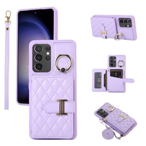 Coque Samsung S24 Ultra porte-cartes bandoulière amovible et support vidéo