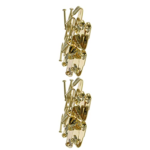 Image of Picture Hangers 0.8mm Thick Picture Hooks with Nails Professional Picture Hanging Kit, for Office Pictures House Decoration Clock Wall Mounting Brass Tone 25pcs