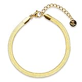 Alton of Sweden | Premium Armband für Damen in Silber und Gold | Schlangenkette aus Edelstahl | Armkette Schlange | Tolles Geschenk für Frauen (Gold)