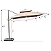 Abba Patio 9 x 12 ft Patio Offset Hanging Umbrella with Solar Lights Double Top Rectangular Cantilever Umbrella with Easy Tilt & Cross Base for Garden, Deck, Backyard and Pool, Cocoa