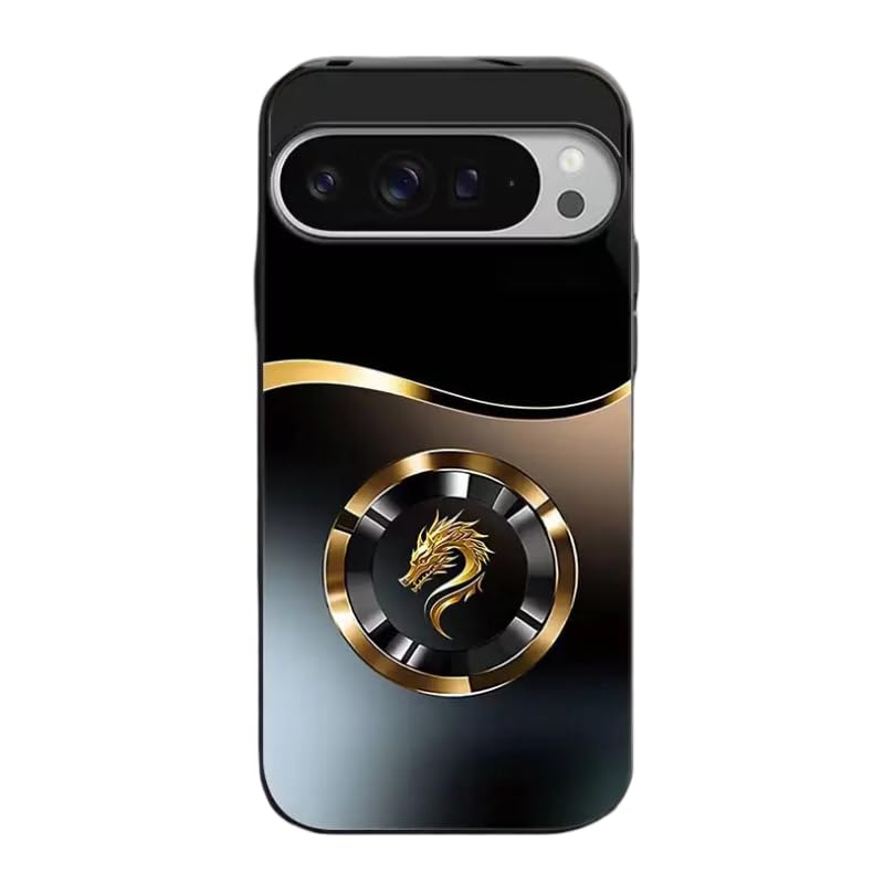 Image of MILLION CASES Crown Dragon Spectra Case for Google Pixel 8a, Google Pixel 8a Back Cover Case(2024) - PC | Midnight Black