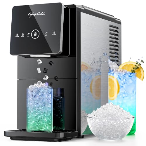 Image of CyberChill Nugget Ice Maker Dispenser, 40lbs Per Day Countertop Pebble Ice Machine with Touch Free Ice Dispensing, Self-Cleaning, Chewable Sonic Ice for Home, Kitchen, Office