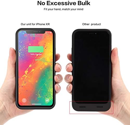 Battery Case for iPhone XR, 6800mAh Protective Portable Charging Case Rechargeable Battery Pack for iPhone XR External Battery Phone Cover 6.1 inch Battery Case - Black