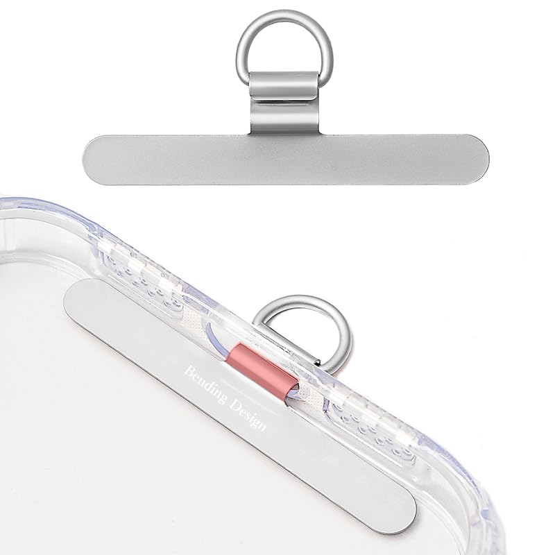 Turkalla Phone Tether Tab,Ultra-thin 0.2mm Bending Design Universal Stainless Steel Phone Lanyard Tab Without Adhesive,Metal Phone Lanyard Replacement
