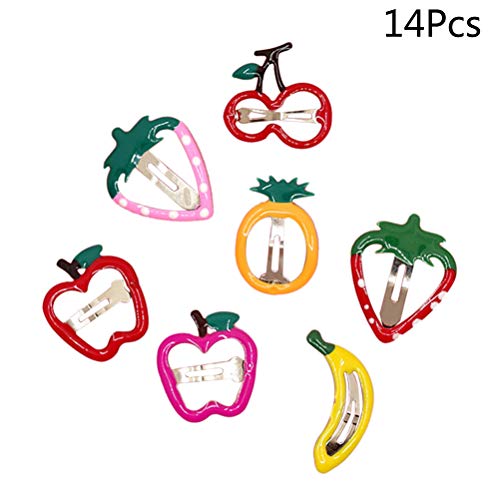 Lurrose 14 piezas pinzas para cabello con diseño frutal miniatura 4