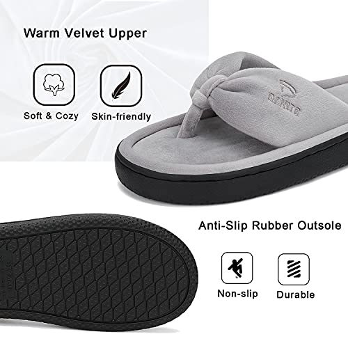 Dannto Women's House Slippers Memory Foam Flip Flops Thong Indoor Shoes Open Toe4