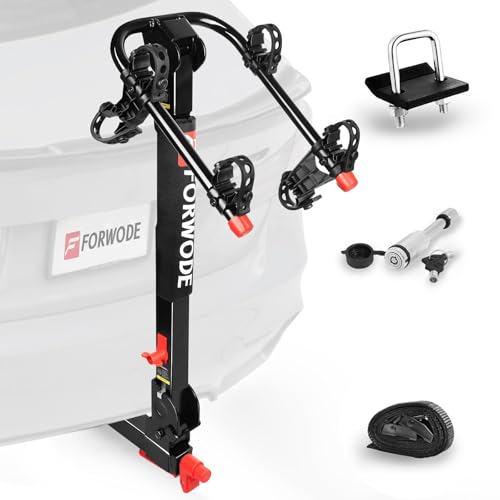 Forwode 2 Bike Hitch Mount Rack, Tiltable Foldable Bicycle Carrier Wobble Free Locking Hitch Quick...