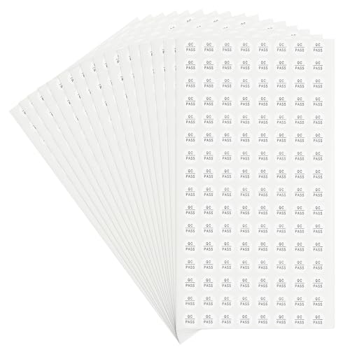 Autocollants ronds QC 1 cm étiquettes de conformité stock et inventaire noir blanc PATIKIL