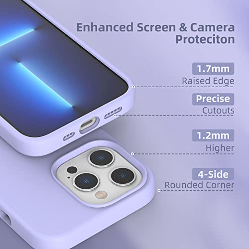 K TOMOTO Compatible with iPhone 13 Pro Max Case for Women and Men, [Full-Body Protection] [Anti-Fingerprint] [Soft-Touch] Shockproof Soft Silicone Phone Case for iPhone 13 Pro Max 6.7", Light Purple - image 3
