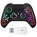 Produktbild Kabelloser Controller with Adapter für PS5 Game LED Dual-Motor-Vibration/6-Achsen-Sensor/Turbo/3,5-mm-Audiobuchse/Touchpad für P5 Pro/Slim/PC Schwarz