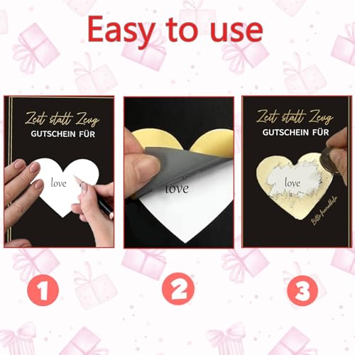 xinxinlovee 8 Sets Gutscheine zum selber ausfüllen, Zeit anstatt Zeug, Rubbelkarten zum selber beschriften mit Umschlägen, Gutscheinkarte zum Selbstausfüllen, Geburtstagskarte