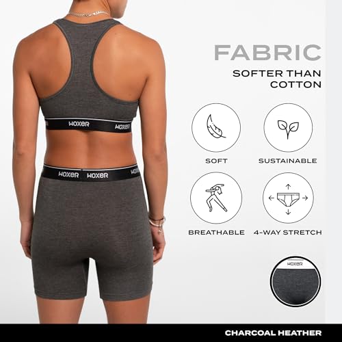 Image of Woxer Womens Baller 5 inch High Waisted Boy Shorts Underwear - Seamless Boxer Briefs, Boyshort Panties, No Show Women's Boxers