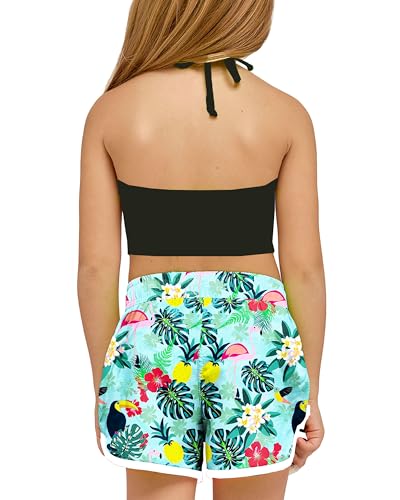 Image of Deerose Kids Hawaiian Swim Board Shorts Quick Dry Active Swim Trunk 5-14 Years