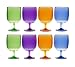 QG Set of 8 Colorful Stackable 12 oz Acrylic Plastic Tumbler Set in 4 Assorted Colors