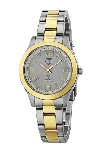 ETT Eco Tech Time Funk Solar Damen Uhr Analog mit Edelstahl Armband ELS-11498-41M