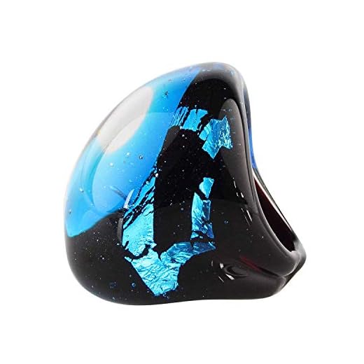 Anillo abombada de cristal de Murano hecha a mano; Original Murano Handmade Ring
