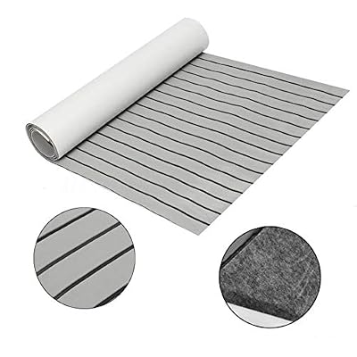 1sheet 91"x35.4"x0.24" light grey+black Marine Flooring Faux Teak EVA Foam Boat Decking Sheet