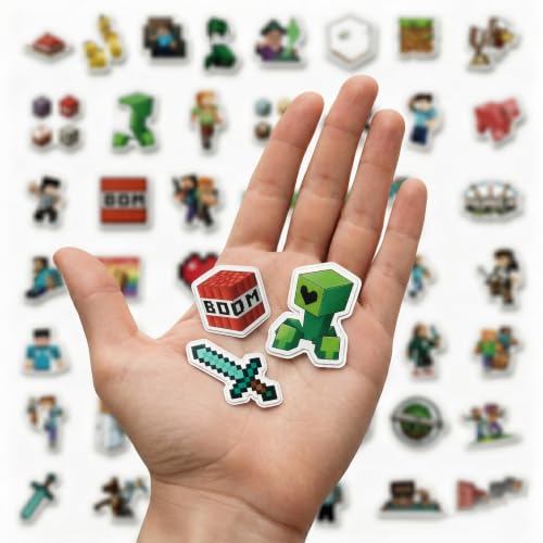 VIBEBOOSTER 150 Pcs Stickers Large Waterproof Pixel Stickers for Birthday Party Favors Goodie Bag Fillers & Water Bottle Decor