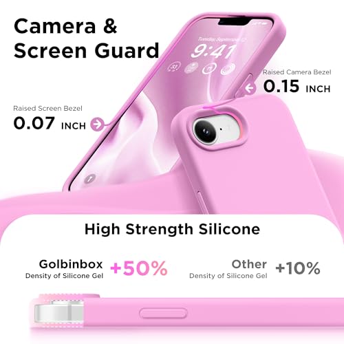 Image of GolbinBox Magnetic for iPhone 17e /16e Case, Silicone Cover, Rose Pink