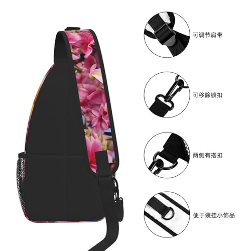 Mochila tipo sling unisex con diseño floral miniatura 7