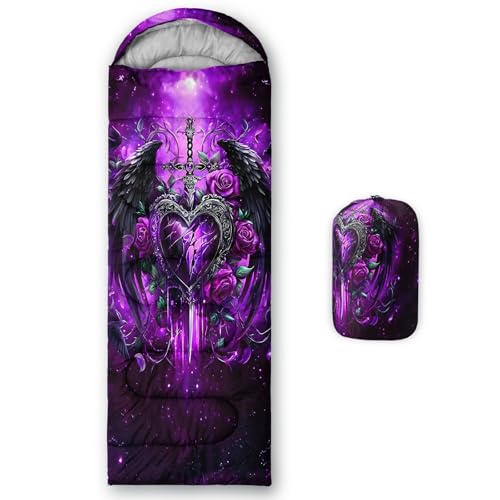 Image of QOOMO Ball Flower Camping Sleeping Bags,3 Season Warm & Cool Weather,Lightweight,Waterproof Sleeping Bags for Adults & Kids,Traveling,and Outdoors,Camping Gear Equipment