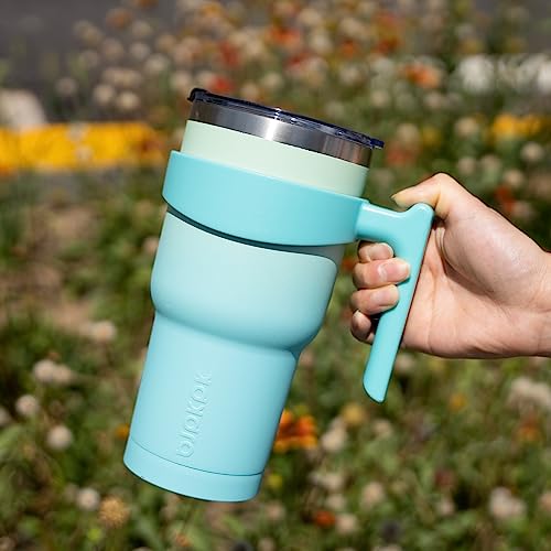 Image of BJPKPK 40 oz Tumbler with Handle & Straw, Insulated Stainless Steel Mug