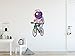 Vinilo Decorativo para Pared Astronauta Montando en Bici | Varias Medidas 55x100cm | Pegatina Adhesiva Decorativa de Diseño Elegante