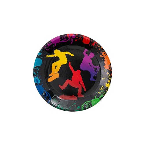 Fun Express Skateboard Kick Flip Paper Dessert Plates Set - Fun...