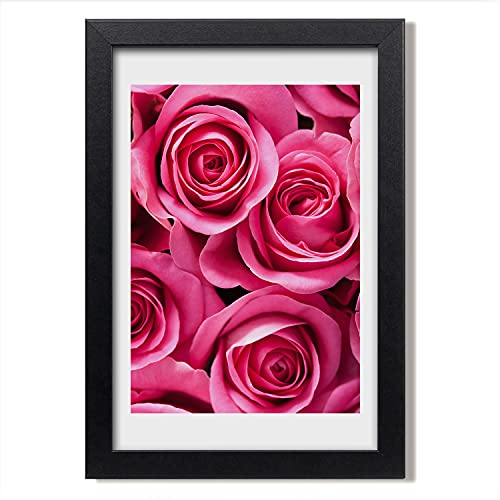 Peinture moderne de roses roses Tulup sous cadre décoratif en bois MDF rigide 20x30 cm