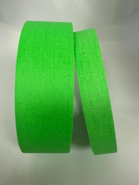 Generic 2 Rolls of Fluorescent Green Gaffers Tape for Stage Marking, Wire Bundling, Arts and Crafts and Much More, 2"" and 1"" Rolls