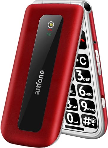 artfone Seniorenhandy mit großen Tasten Handy Seniorenhandy Klapphandy ohne Vertrag Große Taste mit SOS-Notruftaste Akku mit Großer Kapazität 1200 mAh