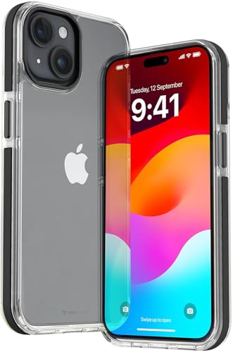 Image of Vaku Luxos Metal Vortex Series Back Cover For iPhone 14 Shockproof Scratch Resistant Slim Thin Non-Yellowing Military-Grade Protection Compatible With Mag-Safe Cover-Black