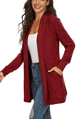 Tribear Women's Long Sleeve Open Front Loose Casual Lightweight Kimono Cardigan4