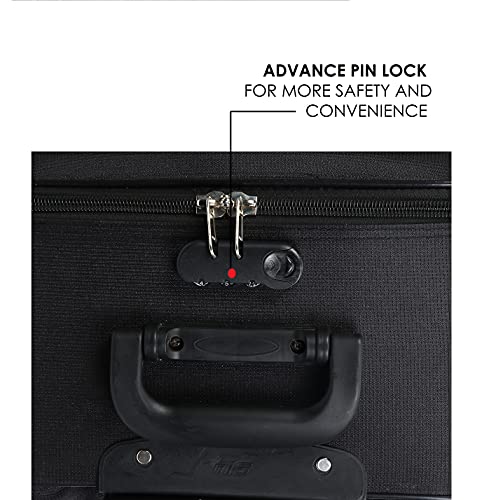 Trumpkin-Polyster-Softside-Small-Cabin-Luggage-55cm-Trolley-Bag-Black Polyester Soft-Side 55cm Small Size Cabin Luggage Trolley Bag