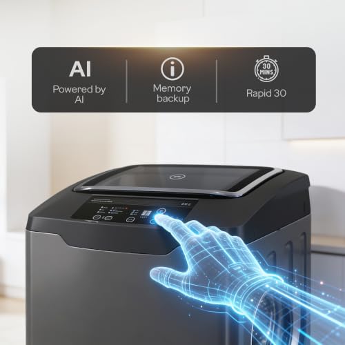 Image of Godrej 8 Kg 5 Star Zero Pressure Technology, Fully-Automatic Top Load Washing Machine (2024 Model, WTEON ALR C 80 5.0 FDANS GPGR, Roller Coaster Wash and Advanced Digital Display, Graphite Grey)