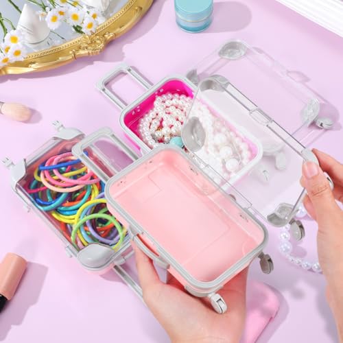Boîte à bijoux pour filles : lot de mini valises à cils de voyage - 6