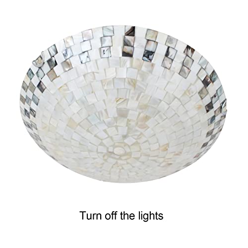 Plafonnier en mosaïque de coquillages 30cm HHRFCS rétro - 6