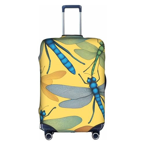Colorful Dragonfly Tsa Approved Luggage Cover For 18-32 Inch Suitcases Scratch-Resistant Stretch Luggage Cover