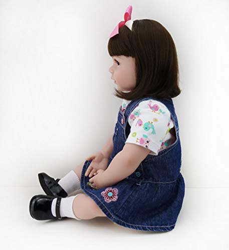 Reborn Baby Dolls Handgemachte lebensechte realistische Silikon Vinyl Baby Doll Soft Simulation 22 Zoll 56 cm Augen… – Bild 7