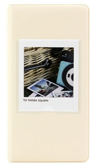 64 Pockets Mini Film Photo Album for Fujifilm Instax Square SQ20, SQ10, SQ6, SQ1 Camera & SP-3 Printer 3x3.5 Inch Polaroid Picture Name Card Holder (Beige)-image-46