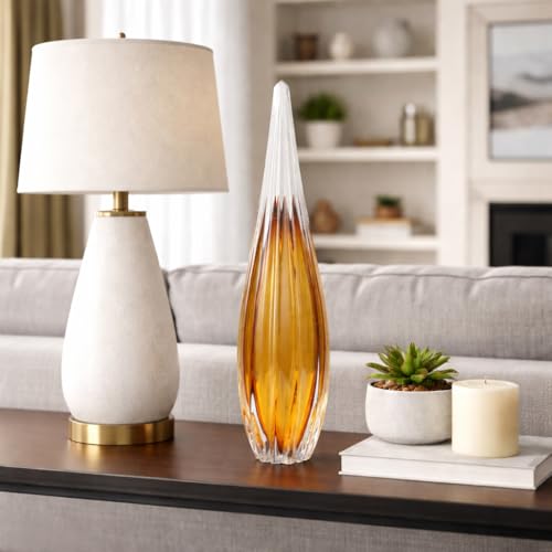 Escultura de Lágrima de Vidrio para Decoración de Hogar 19" Naranja miniatura 2