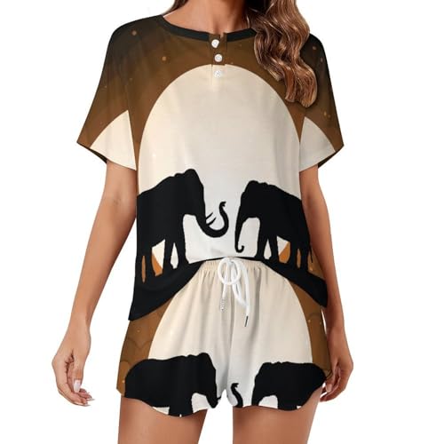 Pyjama éléphant femme contre les nuits trop chaudes grâce à un ensemble short léger et fluide